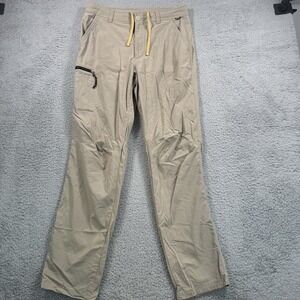 REI Co-op Pants‎ Mens 32x32 Beige Relaxed Hiking Cargo Nylon Stretch Zip Pockets
